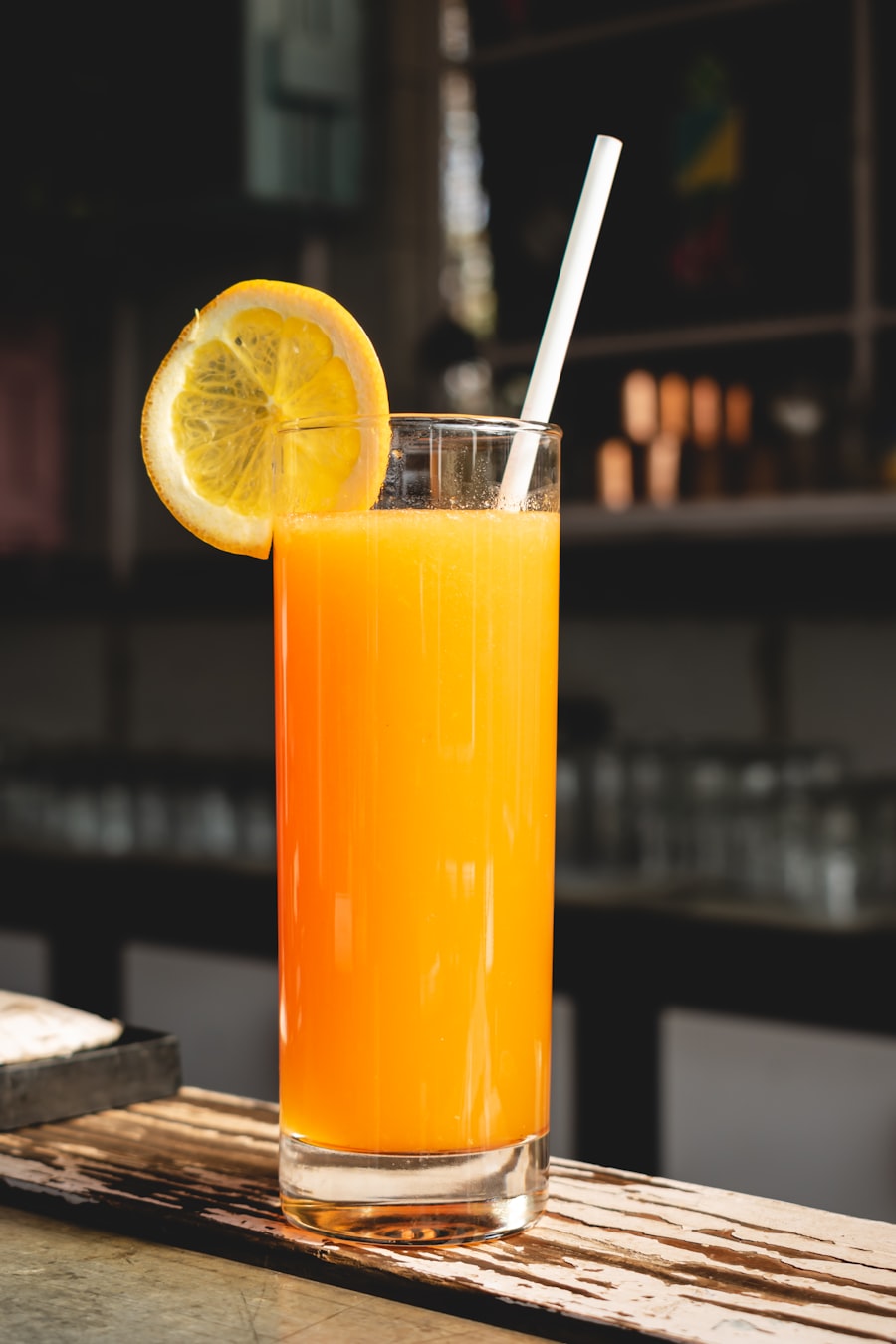 Glass of fresh orange juice